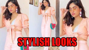 Super Stylish Looks Of Bhumi Pednekar In Peach Dress With Watermelon Sling Bag, Have A Look