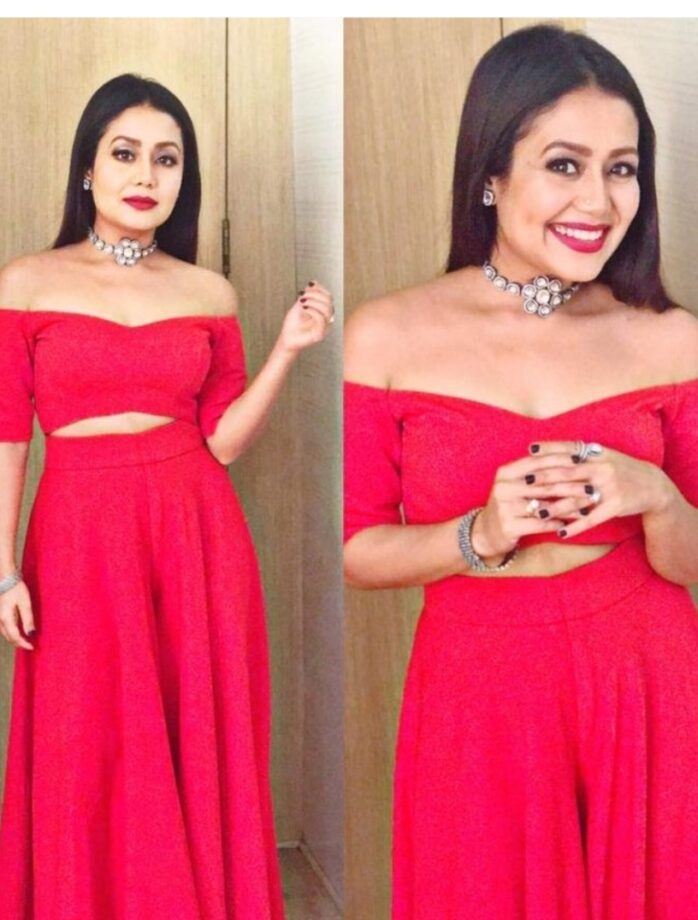 Take Inspo From Neha Kakkar To Look Glamorous In Off-Shoulder Outfits - 2