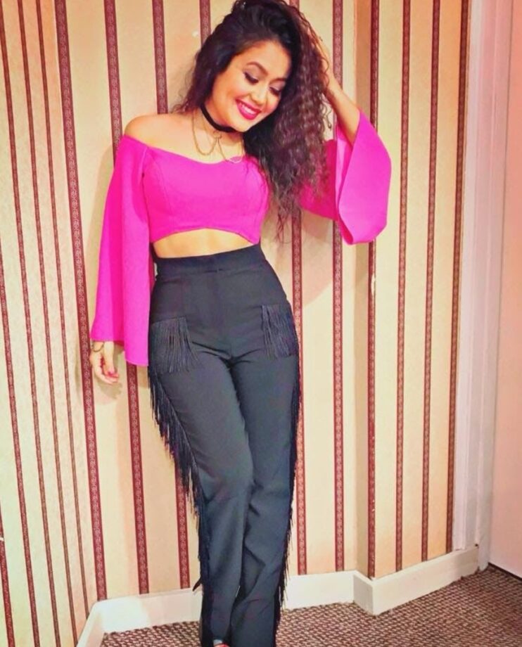 Take Inspo From Neha Kakkar To Look Glamorous In Off-Shoulder Outfits - 3