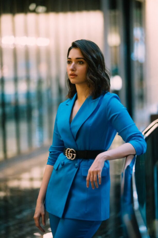 Tamannaah Bhatia Is Absolutely Rocking In Her Blue Pant Suit Looks - 1