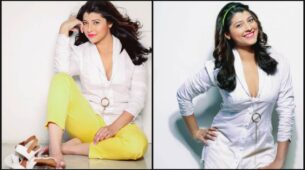 Tejaswini Pandit Looks Adorable In White Shirt Paired With Yellow Bottoms