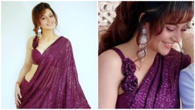 These Wine Sequin Saree Looks Of Urvashi Rautela Are Unbeatable, Don’t Miss This