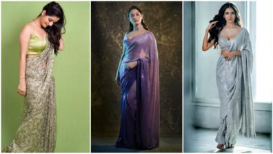 Tollywood Divas From Tamannaah Bhatia To Malavika Mohanan Who Shine In Sequin Saree