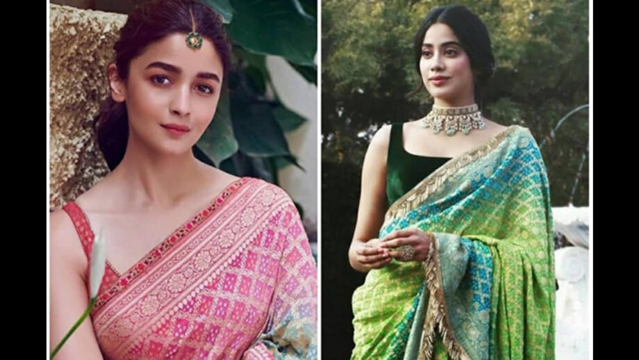 Traditional Diva: Who looks hotter in Bandhani saree between Alia Bhatt & Janhvi Kapoor? Vote Now