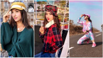 Trendy Cap collection of Ashnoor Kaur is brilliant, see here