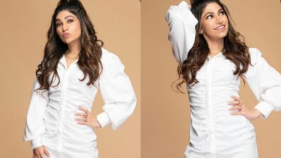 Tulsi Kumar In White Dress With Pop Of Orange Neon Footwear, Looks Mesmerising