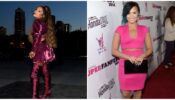 Ladies In Pink: Ariana Grande Vs Demi Lovato: Whose Hot Pink Co-Ord Set Will You Steal?