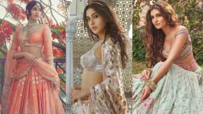 Aao Huzoor: Janhvi Kapoor, Sara Ali Khan & Tara Sutaria look like a ‘daydream’ in light-shade embellished traditional lehenga style, fans can’t stop drooling