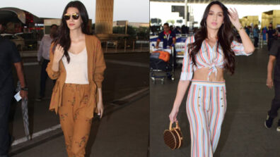 [Airport Viral Queen] Kriti Sanon Vs Nora Fatehi: Which B-Town babe’s casual airport funk style deserves to go viral?