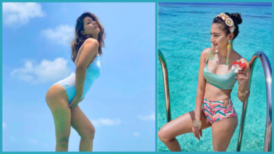 Aj Blue Hai Paani Paani: Erica Fernandes & Hina Khan set internet on fire with their matching swimwear bikini sets, fans can’t stop drooling