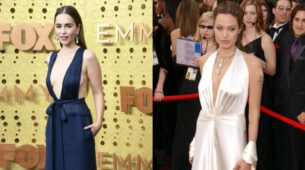 All The Times When Emilia Clarke And Angelina Jolie Wore A Deep V-Neck Outfit And Made Us Sweat