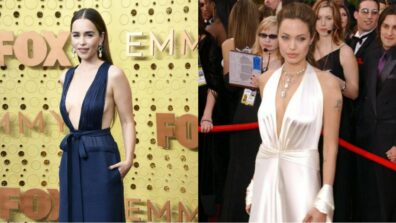 All The Times When Emilia Clarke And Angelina Jolie Wore A Deep V-Neck Outfit And Made Us Sweat