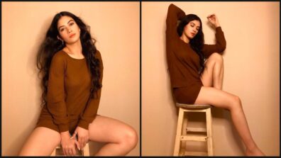 Bandagi Kalra’s Stunning Looks In Chocolate Brown Sweater Set, Have A Look