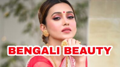 Bengali Bombshell: Mimi Chakraborty looks like a divine princess in traditional Bengali ‘laal paar shada saree’, fans in love with her jewellery collection