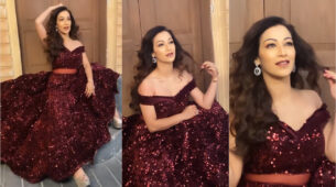 Bhabhi Goes Bold: TMKOC babe Sunayana Fozdar raises the oomph game in a super stylish brown V-neck shimmery dress, fans feel the heat