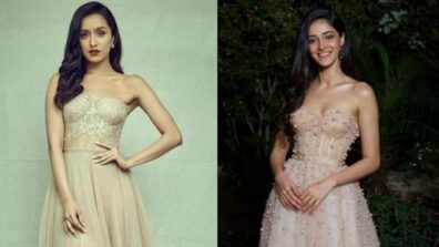 Bollywood Beauty Queens: Shraddha Kapoor Vs Ananya Panday: Which Babe Deserves 10/10 On Neutral Strapless Mesh Dress?