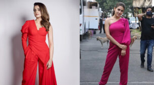 Boss Babe Alert: Trisha Krishnan Vs Sara Ali Khan: Which hottie rocks the semi-corporate one-shoulder spicy red hot pantsuit style?