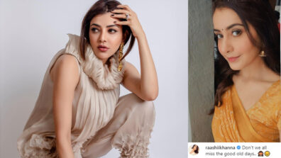 Boss Babe Attitude: Kajal Aggarwal raises the hotness bar in a superhot fluffy off-white outfit with a tassel hemline, Raashi Khanna loves it