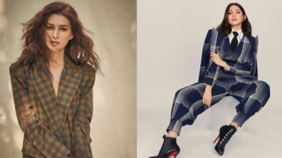 Boss Babe: Kriti Sanon Vs Anushka Sharma: Which diva slays the corporate style checkered suit look the best? Vote now
