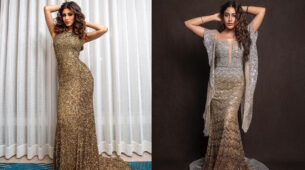 Bronze Goddess: Learn the ‘classy’ Indo-Western bodycon shimmery dress vibe from Mouni Roy & Surbhi Chandna’s wardrobe