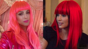 Calypso Beats: Sunny Leone Vs Kim Kardashian: Which diva looks like a ‘royal queen’ in the red streaks dye hair color? Pick your favourite