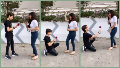 Chotu Bada Ho Gaya: Jannat Zubair Rahmani’s brother Ayaan Zubair sits down on his knee to propose her with a rose, see hilarious moment