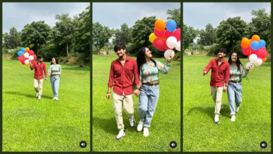 Cute Couple: Bhavin Bhanushali & Ashnoor Kaur go for a Romantic Walk in the garden, check out moment
