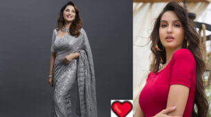 Dhak Dhak Queen: Madhuri Dixit shares a gorgeous ravishing moment in a silver saree, Nora Fatehi is lovestruck