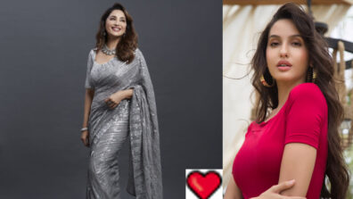 Dhak Dhak Queen: Madhuri Dixit shares a gorgeous ravishing moment in a silver saree, Nora Fatehi is lovestruck