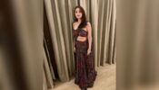 Dhvani Bhanushali looks like a dazzling diva in maroon embellished saree, fans can’t stop crushing