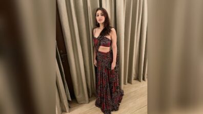 Dhvani Bhanushali looks like a dazzling diva in maroon embellished saree, fans can’t stop crushing