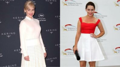 Emilia Clarke Made The Boring Looking White Skirts Exquisite With Her Magic Fashion Spell