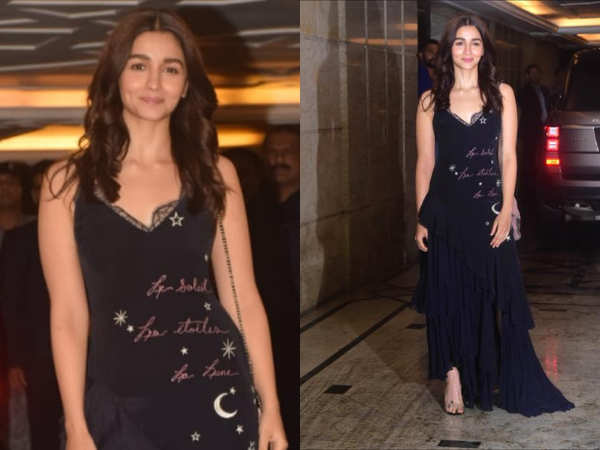 [Fashion Battle] Alia Bhatt Vs Janhvi Kapoor: Who Aced The Black Deep Neck Long Dress Better? - 1