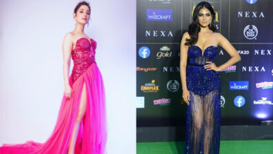 [Fashion Battle] Tamannaah Bhatia Vs Malavika Mohanan: Which South babe looks hottest in strapless shimmery transparent slit style outfit? Pick your favourite