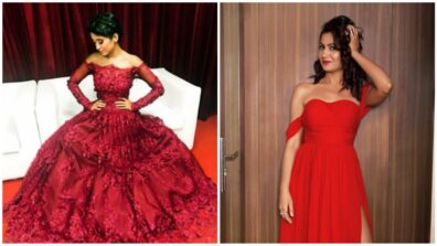 Fashion faceoff: Sriti Jha vs Shivangi Joshi: Who looks best in this ravishing red off-the-shoulder dress? Vote now