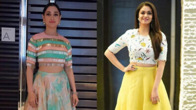 Fusion Fashion Face-off: Tamannaah Bhatia Vs Keerthy Suresh: Which bombshell deserves a 10/10 for the crop top & lehenga style?