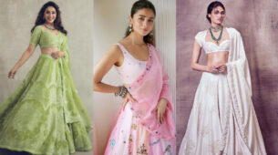 Get the classy semi-ethnic traditional lehenga look from Madhuri Dixit, Alia Bhatt & Athiya Shetty’s wardrobe