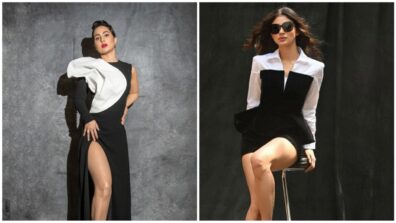 Hina Khan vs Mouni Roy: Who looks captivatingly hot in a black-white outfit? Vote here