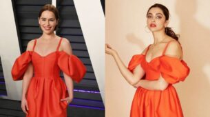 Hollywood Vs Bollywood: Emilia Clarke Vs Deepika Padukone: Who Carried The Red Assoulin Puff Dress Effortlessly?