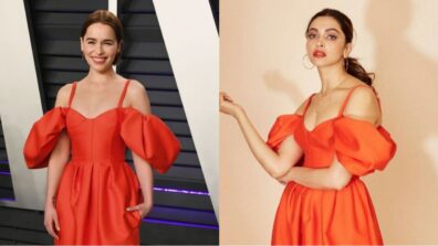 Hollywood Vs Bollywood: Emilia Clarke Vs Deepika Padukone: Who Carried The Red Assoulin Puff Dress Effortlessly?