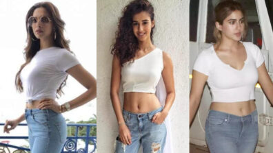 Hot Curves: Ace the white folded tee denim style like Deepika Padukone, Disha Patani & Sara Ali Khan