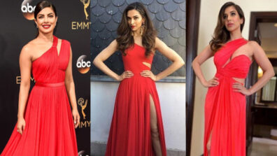 Hot Legs: Priyanka Chopra Vs Deepika Padukone Vs Sophie Chaudhary: Which diva is your favourite in one-shoulder high slit dress?