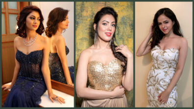 [Hotness Alert] Munmun Dutta, Sriti Jha & Palak Sindhwani’s smoking hot off-shoulder shimmery gown looks will make you go bananas