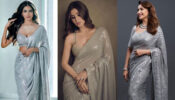 In love with Manish Malhotra’s stylish silver saree design? Take cues from Malavika Mohanan, Mouni Roy & Madhuri Dixit’s wardrobe