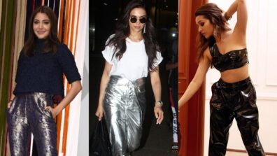 In love with the sultry metallic trouser style? Take vogue cues from Anushka Sharma, Deepika Padukone & Shraddha Kapoor