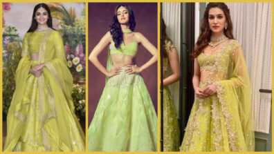 In love with the traditional embellished monotone lehenga outfit? Take style cues from Kriti Sanon, Ananya Panday & Alia Bhatt’s wardrobe