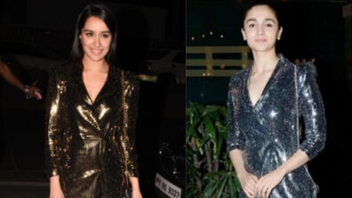 In Pics: Learn the shimmery V-neckline outfit style from Shraddha Kapoor & Alia Bhatt to look smoking hot