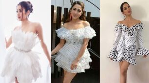 Janhvi Kapoor, Sara Ali Khan & Kiara Advani glam up in off-shoulder short ruffle outfits, fans go bananas
