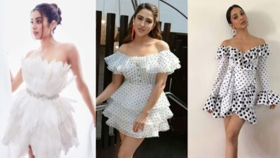 Janhvi Kapoor, Sara Ali Khan & Kiara Advani glam up in off-shoulder short ruffle outfits, fans go bananas