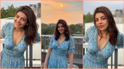 Kajal Aggarwal shares stunning photos in low-neck printed maxi dress, fans in awe